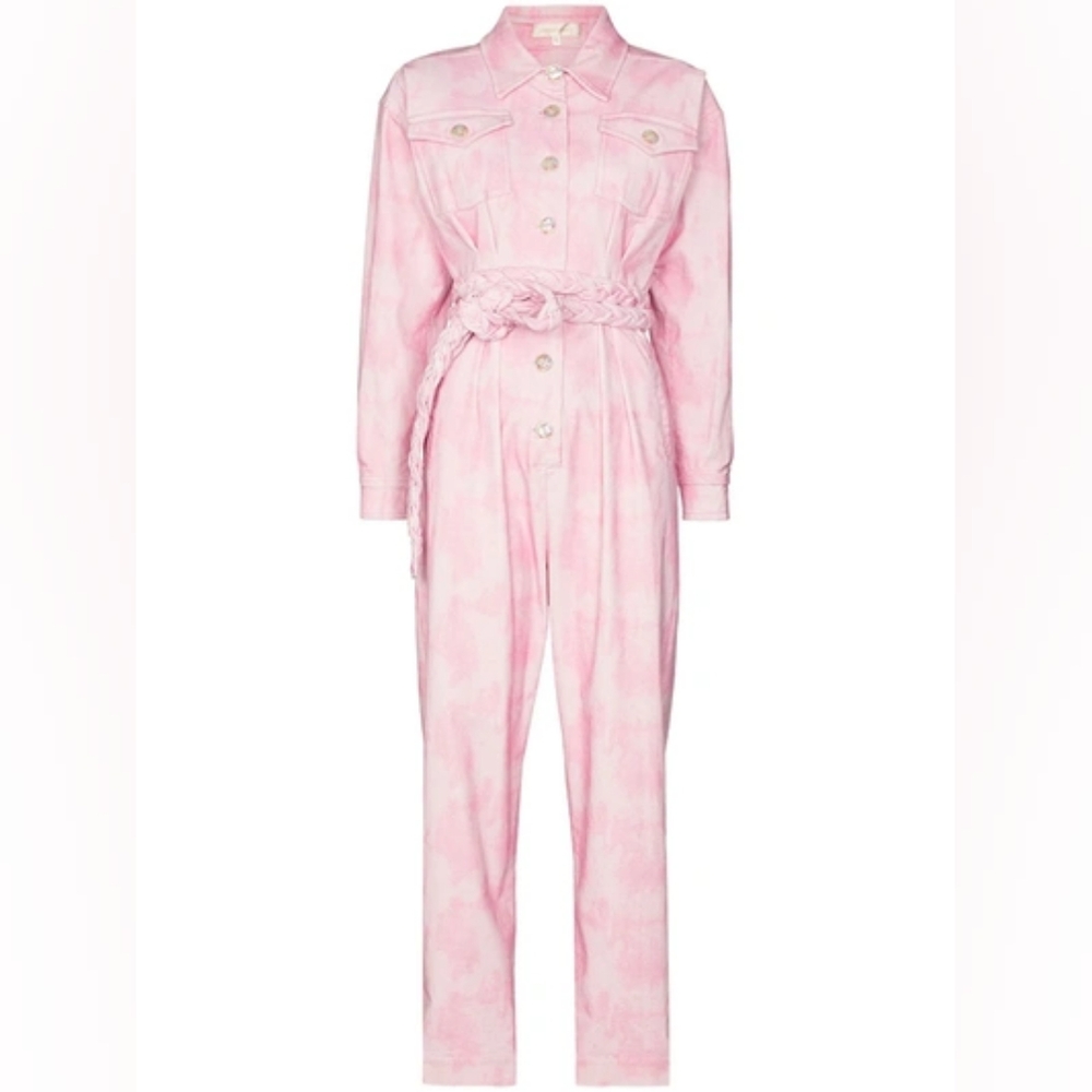 LoveShackFancy Morellia Tie-dye Corduroy Jumpsuit In Pink Size Small